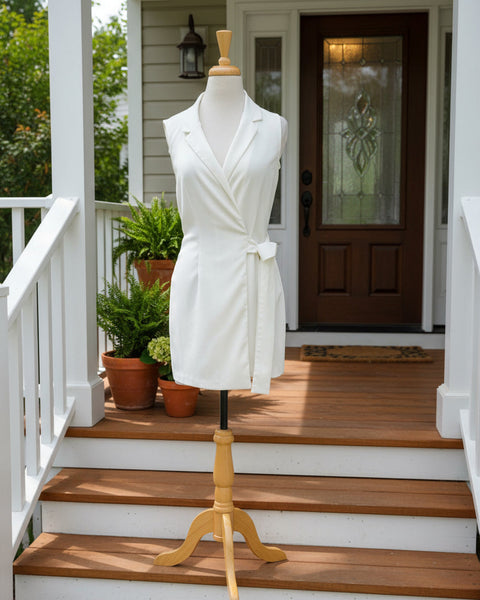 "KC" Abercrombie Cream Wrap Dress: Small