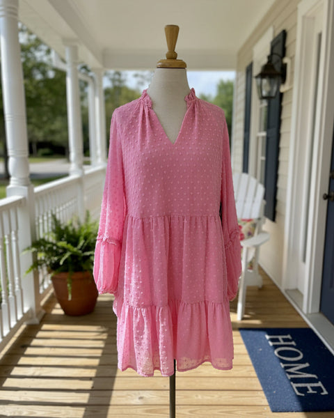 "KC" CeCe Pink Polkadot Dress-Sm