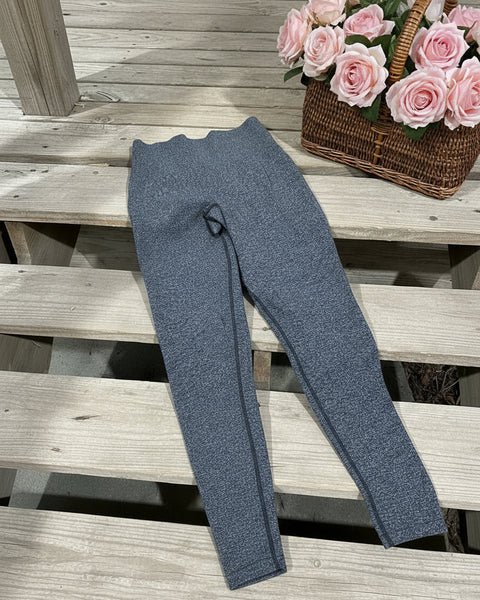 "KC" Heathered Black Leggings: Small