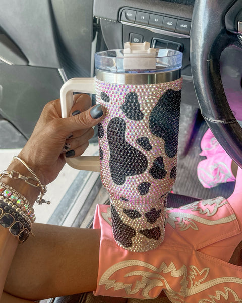 Swig Sip Black Rhinestone Cow Tumbler - The Lace Cactus