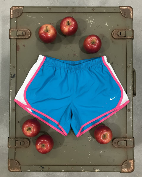 "KC" Teal NIKE Jogging Shorts With Pink Trim: Large