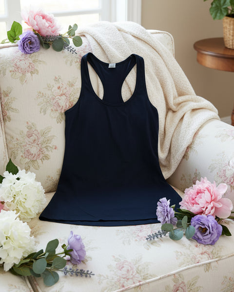 "KC" Black Racerback Tank Top: Xsmall