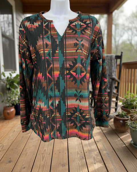 “KC” Crazy Train Aztec Top Size: XSmall