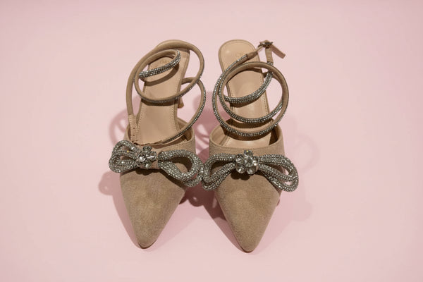 Chelsea Beige Suede Heels