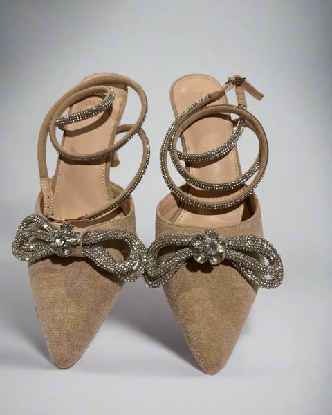 Chelsea Beige Suede Heels