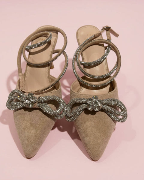 Chelsea Beige Suede Heels