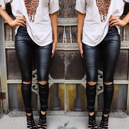 Brandice Black Leopard Leggings