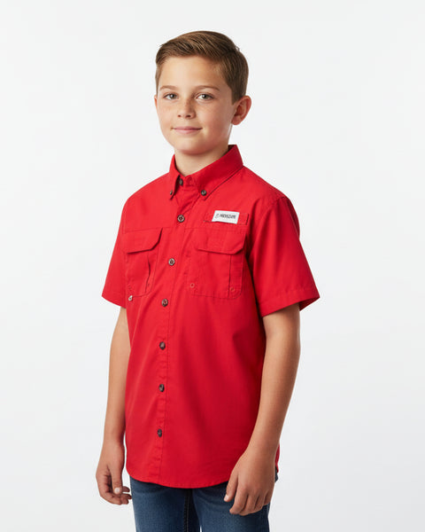 Magellan Youth Red Relaxed Fit Button Up Size: Youth Small - The Lace Cactus