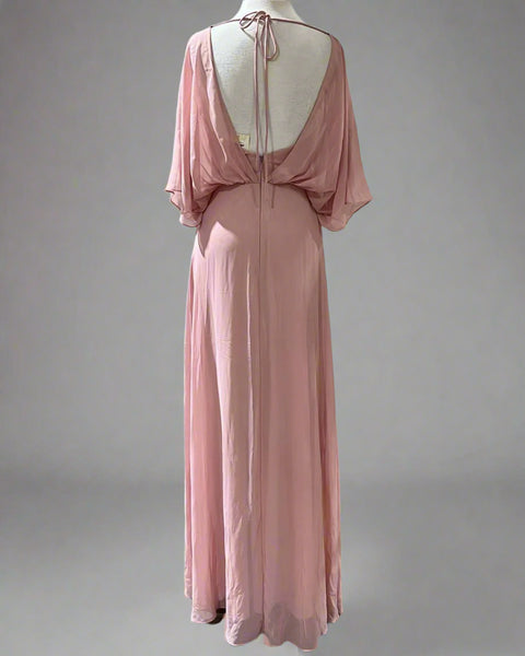 "KC" Mauve Chiffon Overlay Maxi Dress: Small