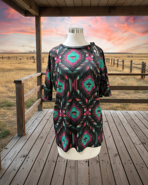 “KC” Crazy Train Aztec Leopard Top Size: XSmall