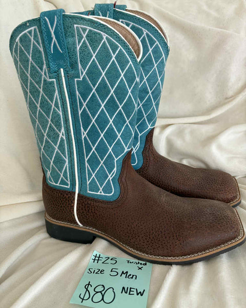 "KC" #25 Twisted X Boots : Size 5 Men
