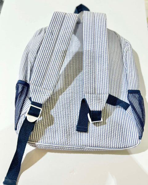 Striped Blue & White Baby Backpack