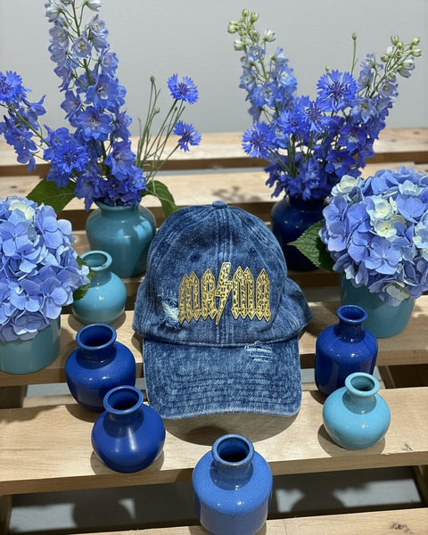 "KC" Distressed Denim "MAMA" Trucker Hat