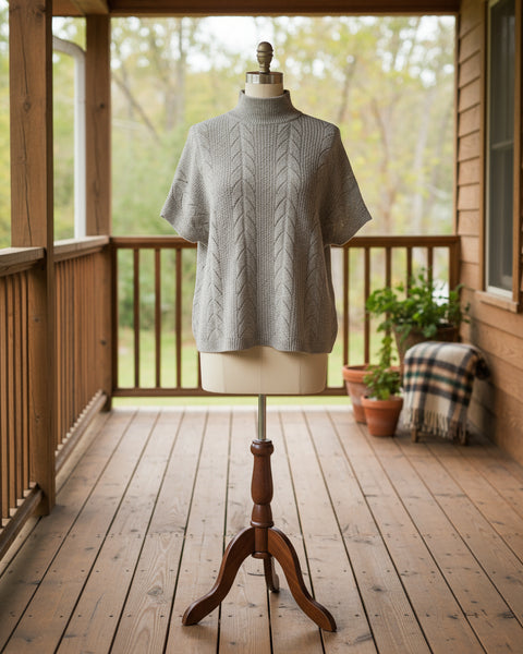 “KC” Wheat Knit Sweater:S/M