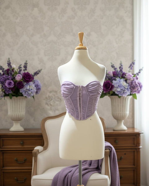 "KC" Lavender "Wildflower" Corset Top: Small