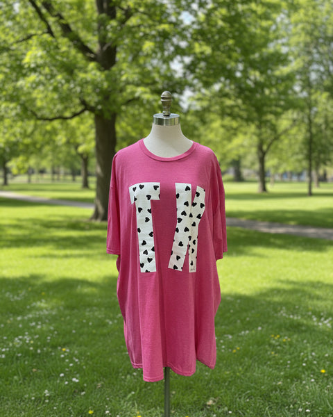 "KC" Pink "TX" Graphic Tee: 3X