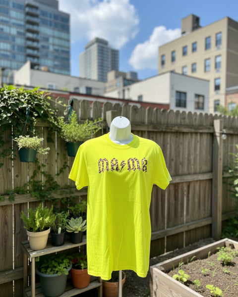 "KC" Neon Yellow "MAMA" Graphic Tee: Small