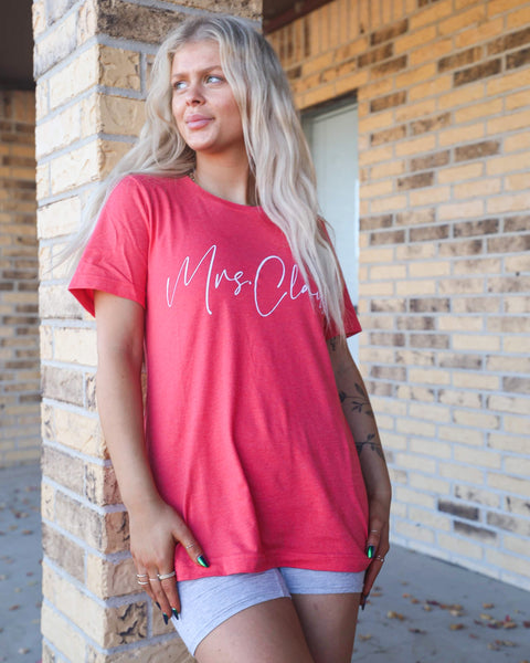 Red "Mrs Claus" Graphic Tee - The Lace Cactus