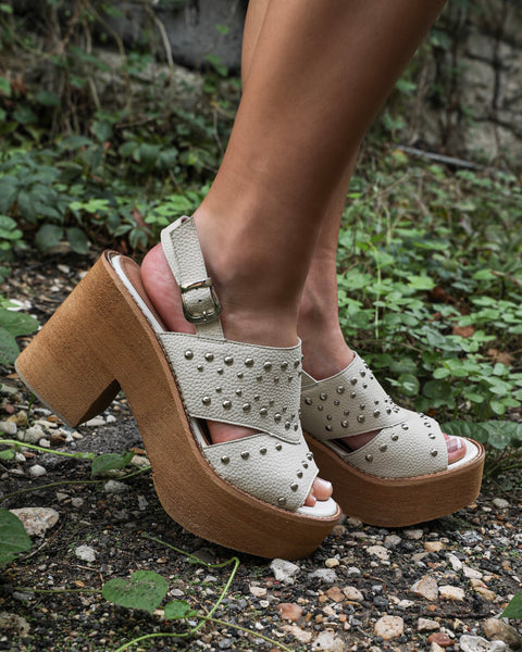 Brenda Ivory Platform Sandal - The Lace Cactus