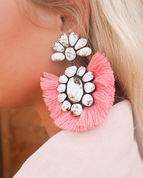 The Roan Coral Earrings - The Lace Cactus