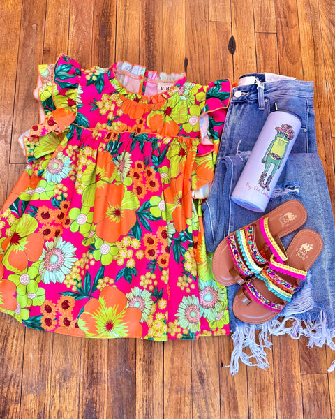 Coccinelle Orange Multi Floral Blouse