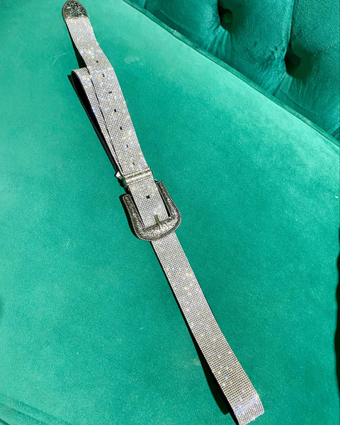 Shine On Me Black & Bling Belt (PLUS)
