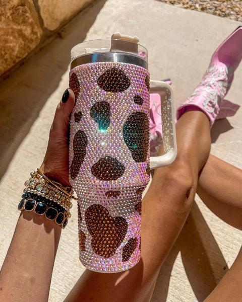 Swig Sip Brown Rhinestone Cow Tumbler - The Lace Cactus