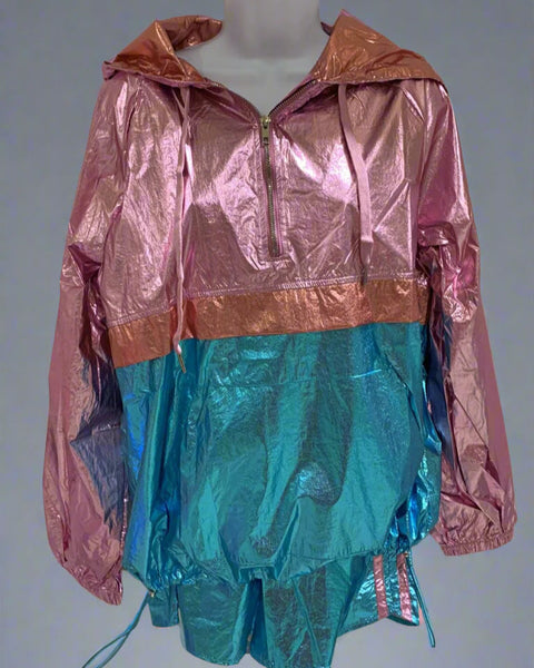 Jazzy Side Contrast Metalic Shorts