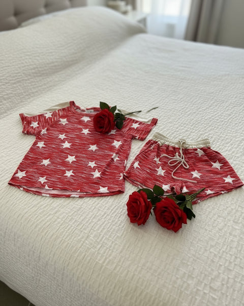 "KC" Red Stars Shorts Set: Small