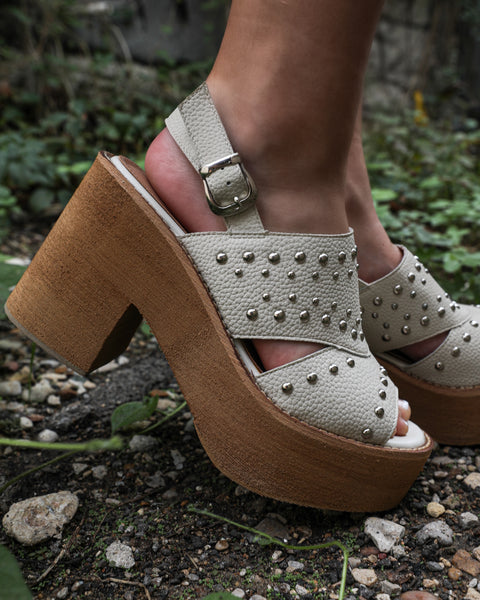 Brenda Ivory Platform Sandal - The Lace Cactus