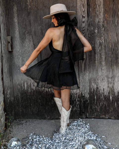 Tulum Black Bow Dress - The Lace Cactus