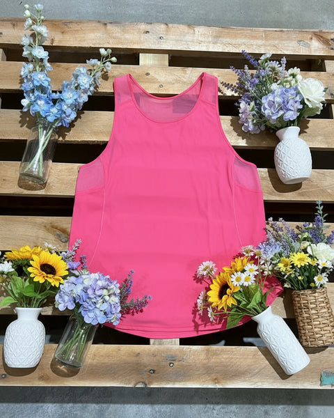 "KC" Lululemon Coral Mesh Back Tank: Small