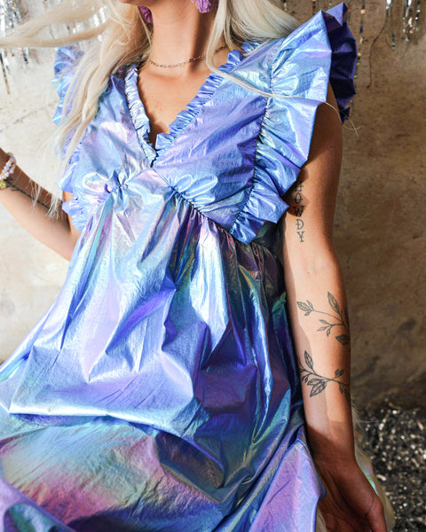 Viví Violet Foil Dress - The Lace Cactus