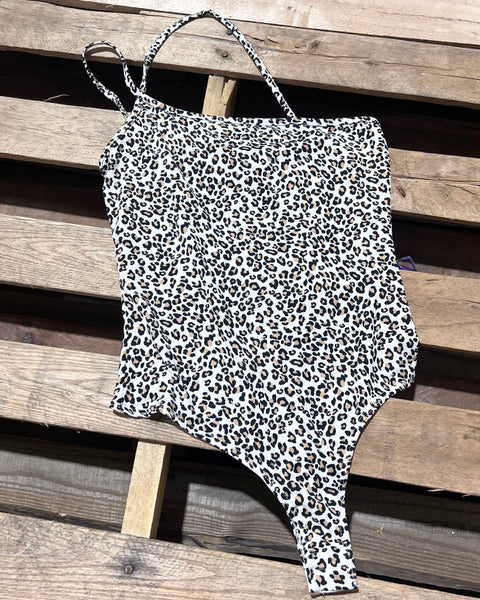 "KC" Leopard One Shoulder Strap Top (Lelis) Bodysuit Size: Small