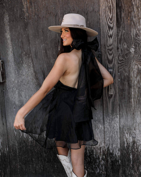 Tulum Black Bow Dress - The Lace Cactus