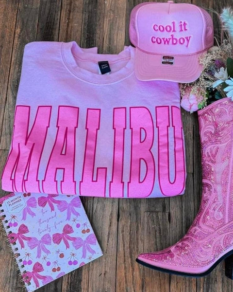 Pink "MALIBU" Sweatshirt