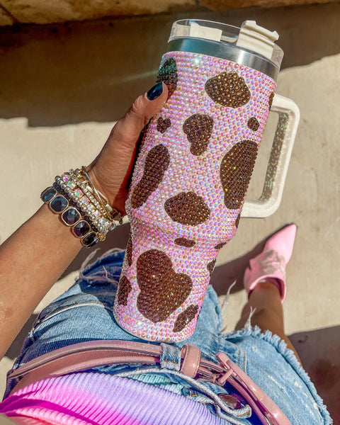 Swig Sip Brown Rhinestone Cow Tumbler - The Lace Cactus