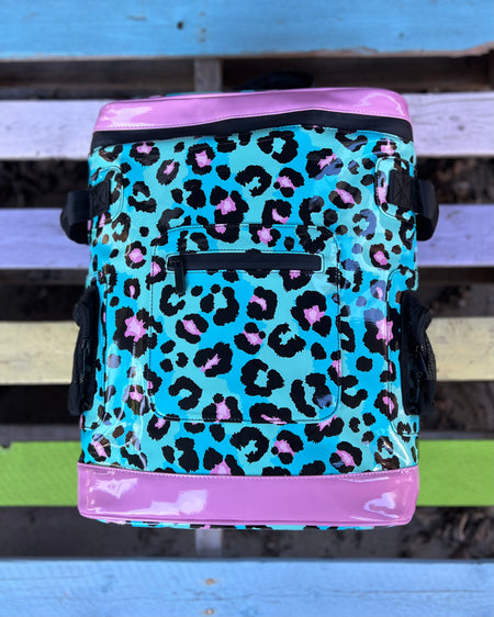 Hot Pink + Cow Print Backpack Cooler Bag