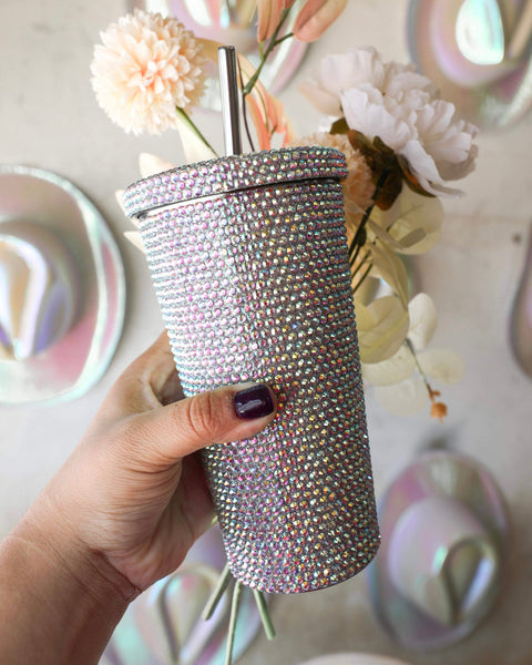 Silver Rhinestone Tumbler - The Lace Cactus