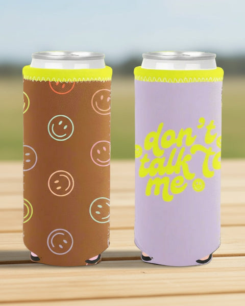 Smiley Reversible Slim Can Holders