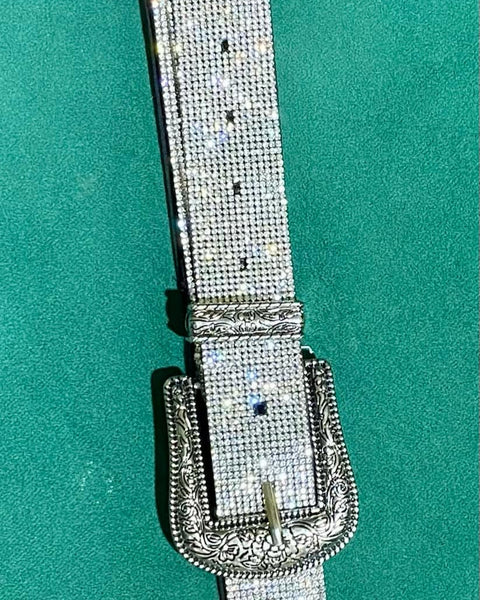 Shine On Me Black & Bling Belt (PLUS)