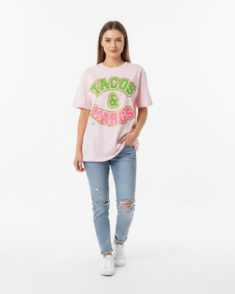 Cream "TACOS & MARGS" Graphic Tee