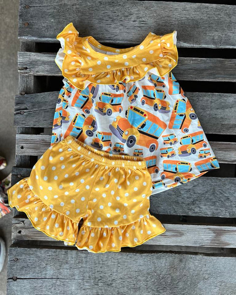 Yellow School Bus Shorts Set (KIDS)