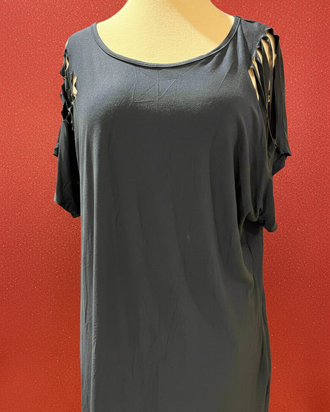 "KC" Navy Laser cut Stars & Stripes Tee: Medium