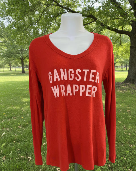 "KC" Red "GANGSTER WRAPPER" Sweater: XSmall