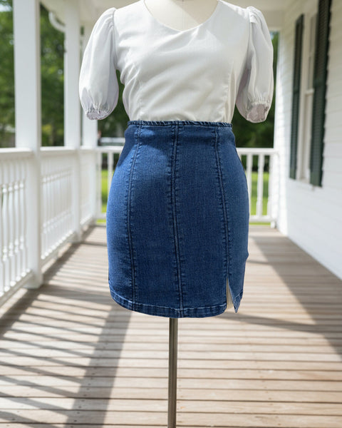"KC" C'est Toi Denim Mini Skirt: Small