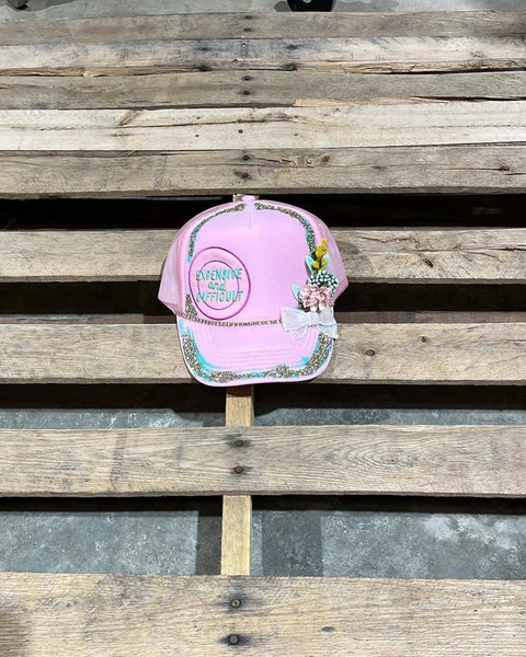 Custom Light Pink Expensive & Difficult Trucker Hat