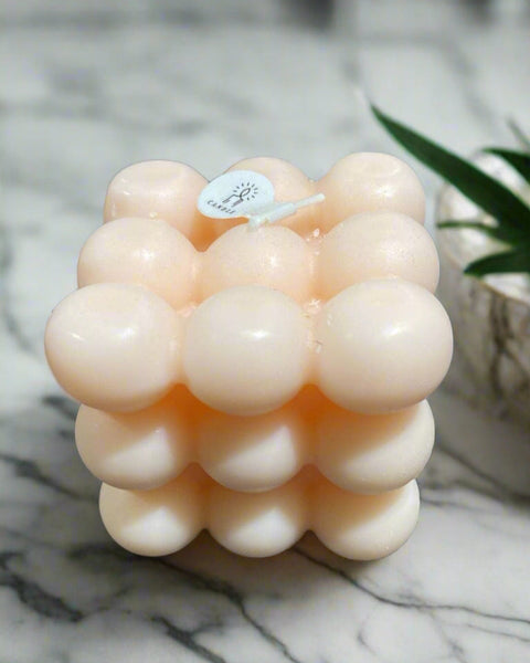 Orange Bubble Cube Candle