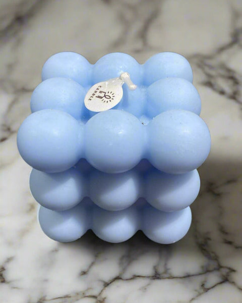 Blue Bubble Cube Candle