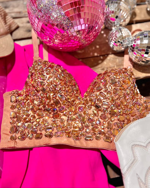 Copper Embellished Bustier